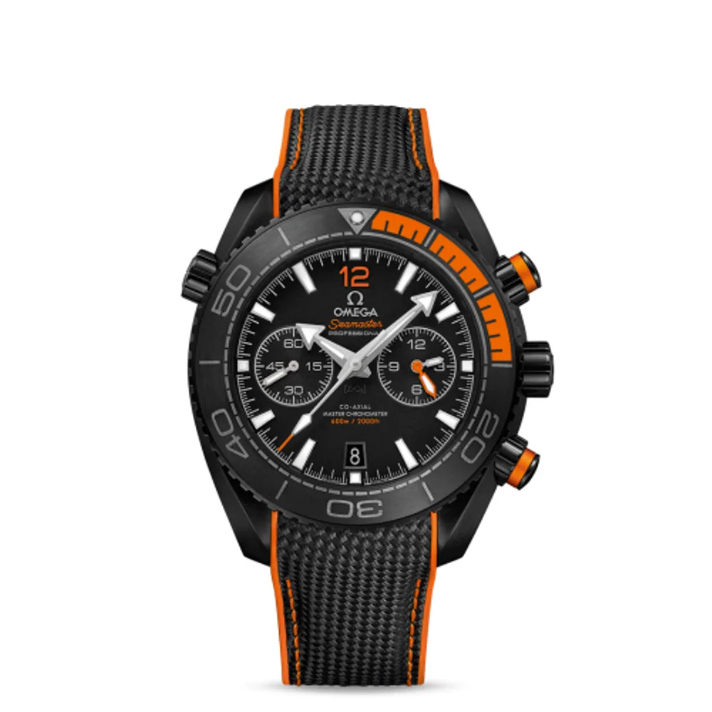 Omega Seamaster Planet Ocean 600M Co-Axial 45.5 Master Chronometer Chronograph Deep Black Orange