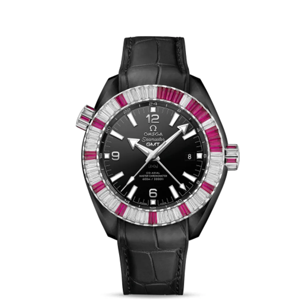 Omega Seamaster Planet Ocean 600M Co-Axial 45.5 Master Chronometer GMT Deep Black Ruby