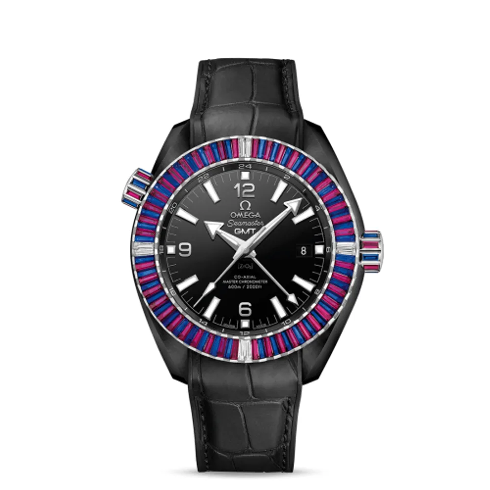Omega Seamaster Planet Ocean 600M Co-Axial 45.5 Master Chronometer GMT Deep Black Sapphire