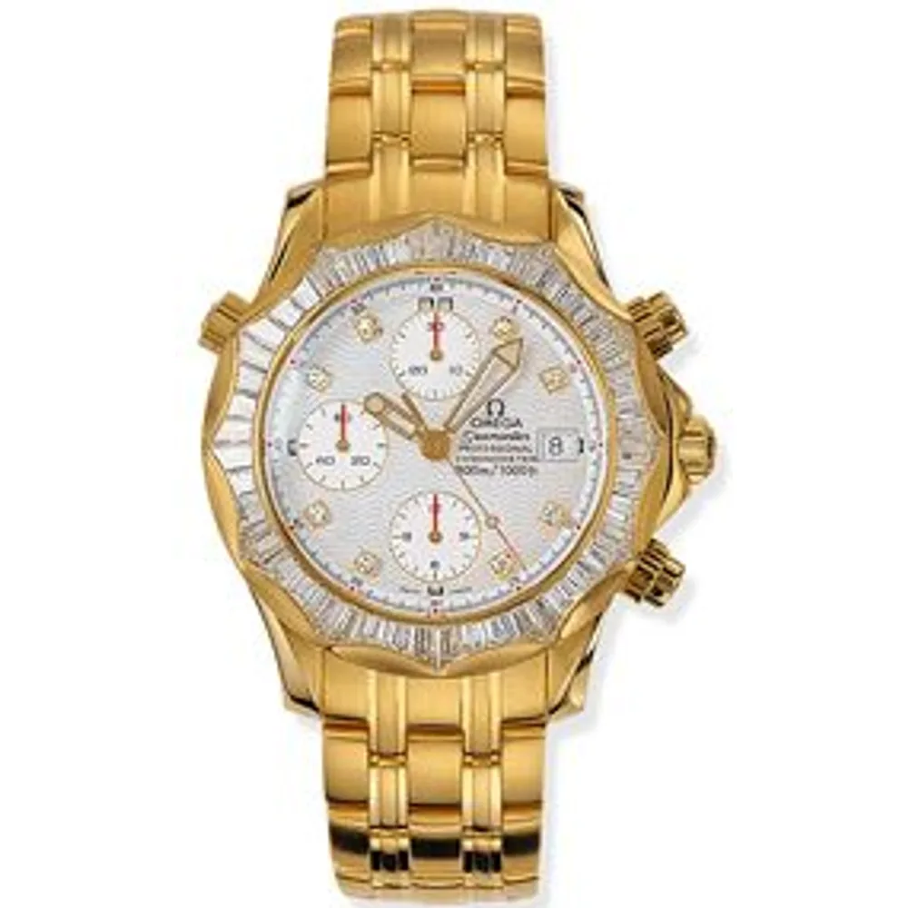 Omega Seamaster Diver 300M Automatic 41.5 Chronograph Yellow Gold / Diamond / Silver / Bracelet