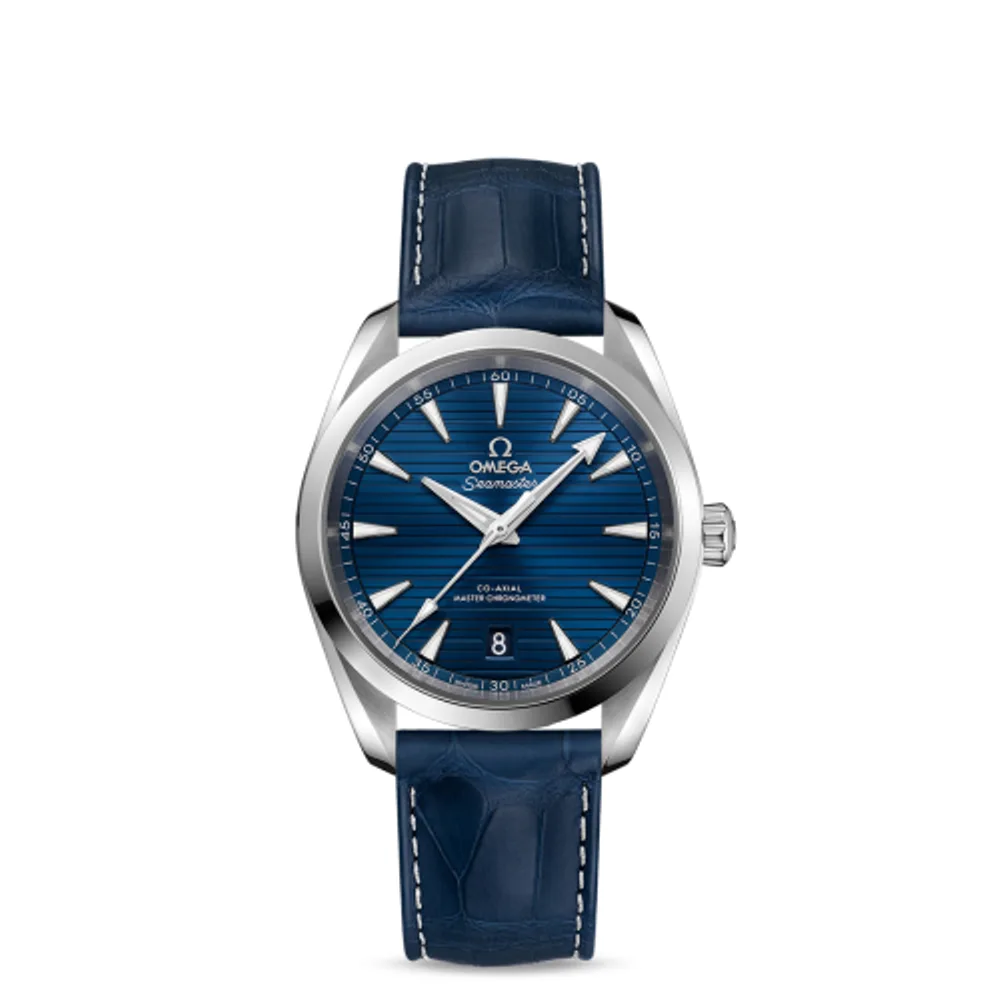 Omega Seamaster Aqua Terra 150M Master Chronometer 38 Stainless Steel / Blue / Alligator