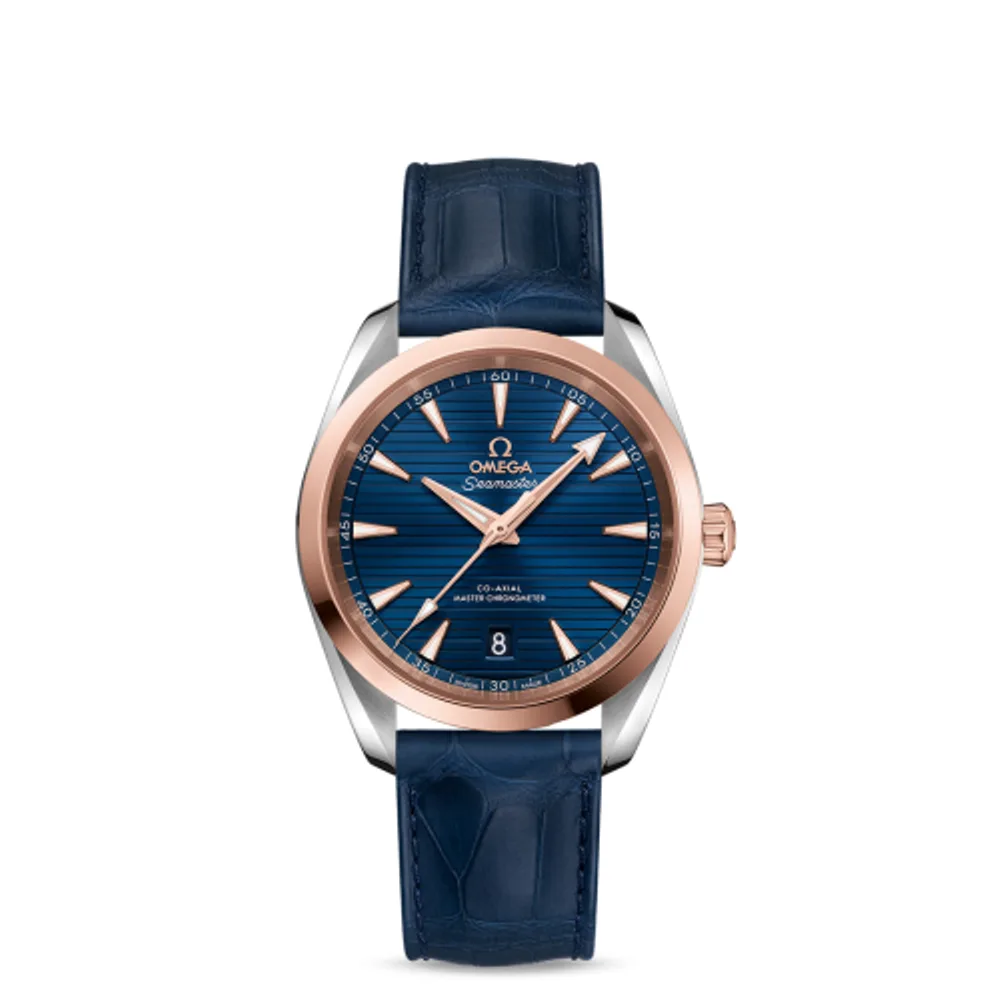 Omega Seamaster Aqua Terra 150M Master Chronometer 38 Stainless Steel / Sedna Gold / Blue / Alligator