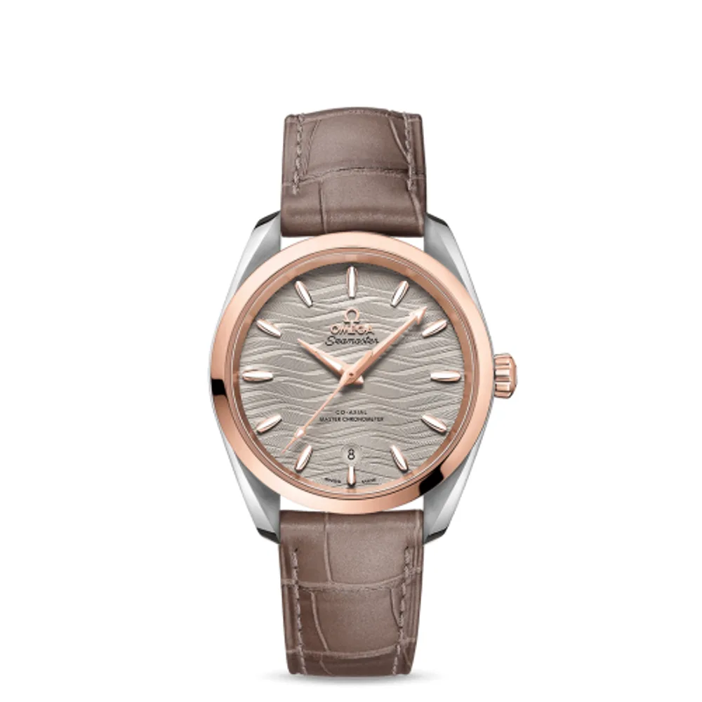 Omega Seamaster Aqua Terra 150M Master Chronometer 34 Stainless Steel / Sedna Gold / Grey-Waves / Alligator