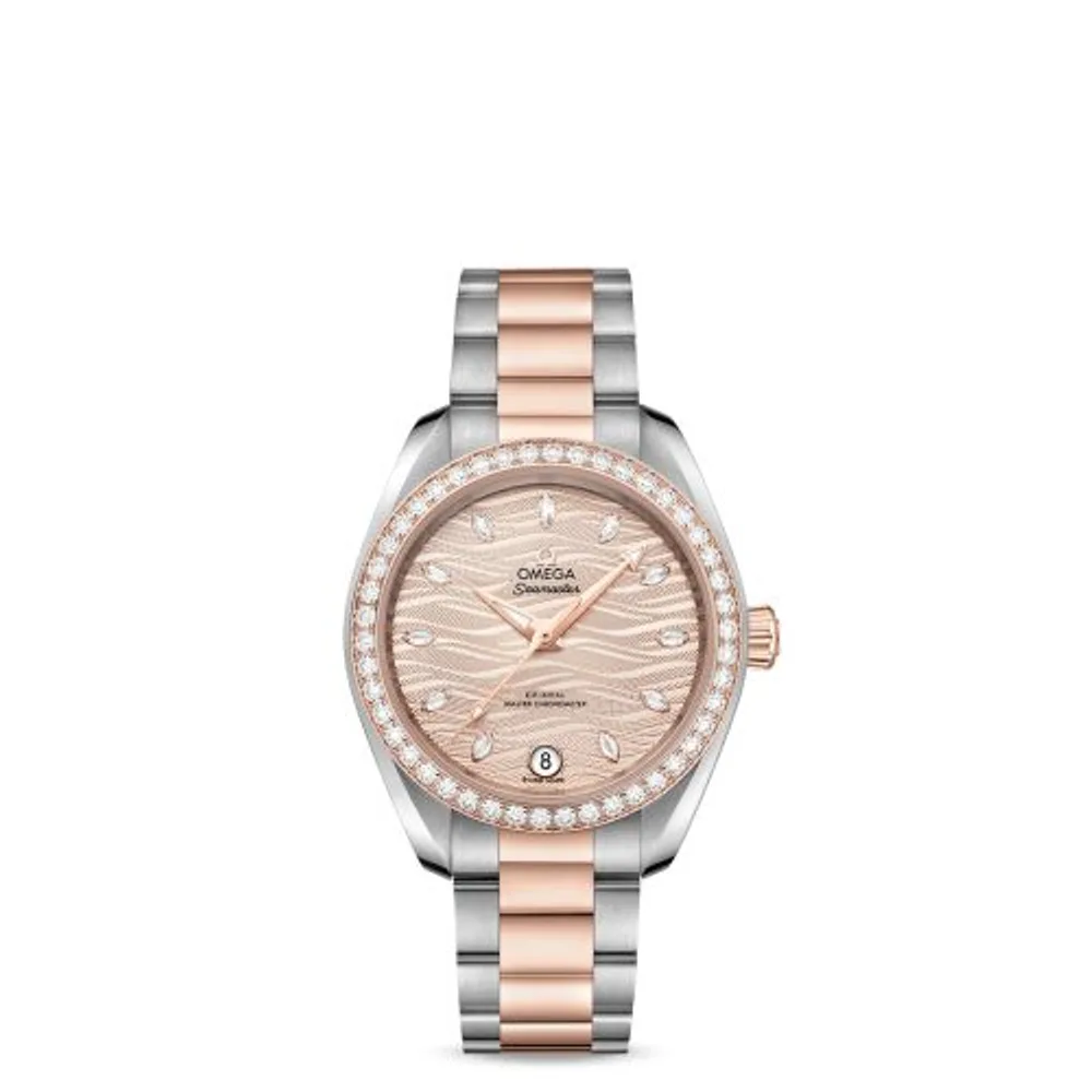 Omega Seamaster Aqua Terra 150M Master Chronometer 34 Stainless Steel / Sedna Gold / Diamond / Grey - Diamond / Bracelet