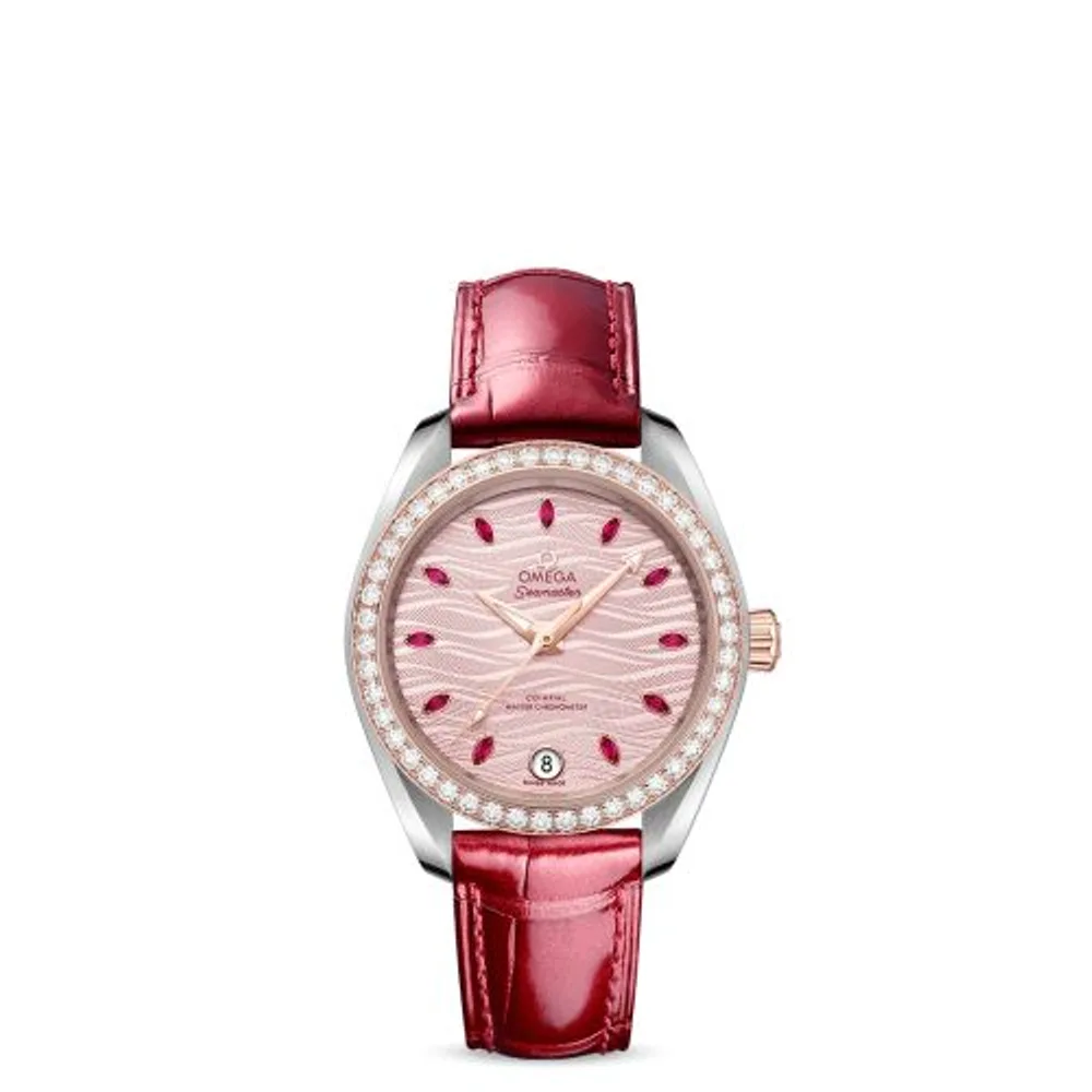 Omega Seamaster Aqua Terra 150M Master Chronometer 34 Stainless Steel / Sedna Gold / Diamond / Pink - Ruby / Alligator