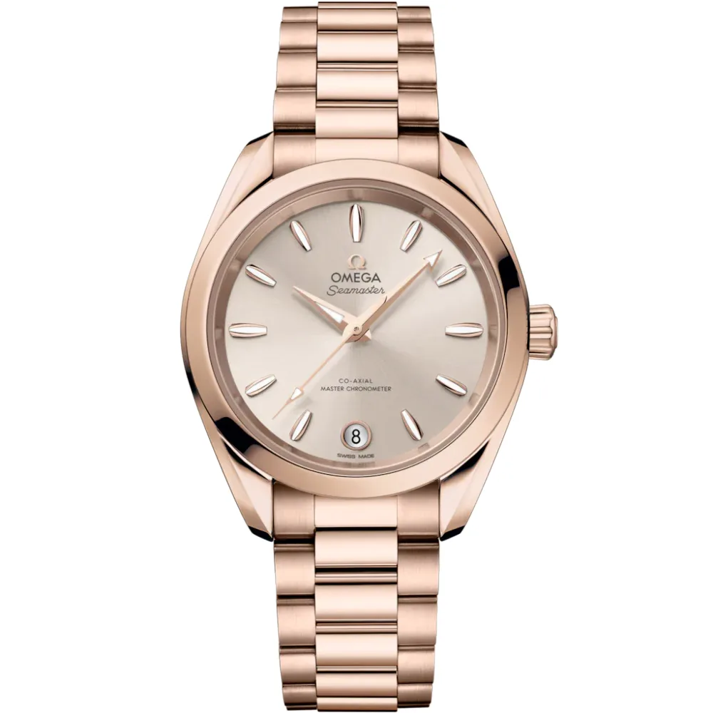 Omega Seamaster Aqua Terra Shades 34 mm, Sedna™ gold on Sedna™ gold