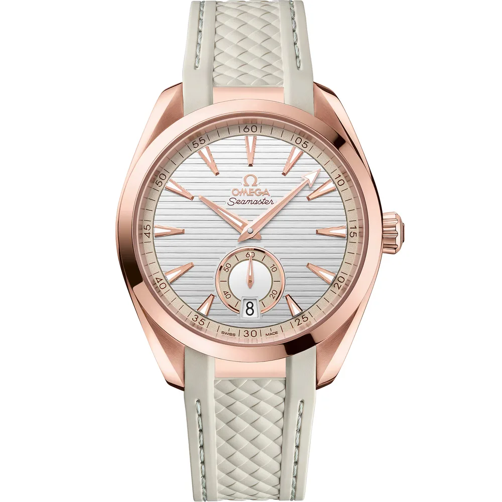 Omega Seamaster Aqua Terra 150M 41 mm, Sedna™ gold on rubber strap