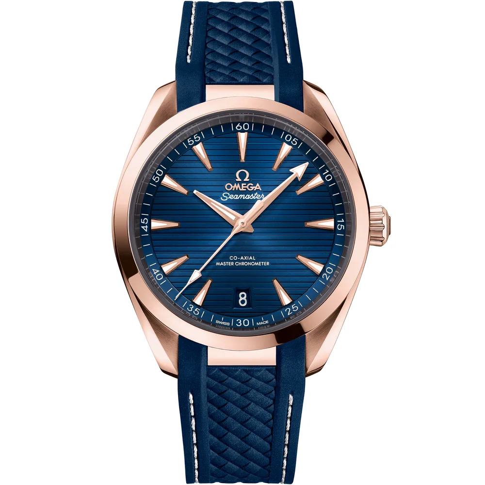 Omega Seamaster Aqua Terra 150M 41 mm, Sedna™ gold on rubber strap