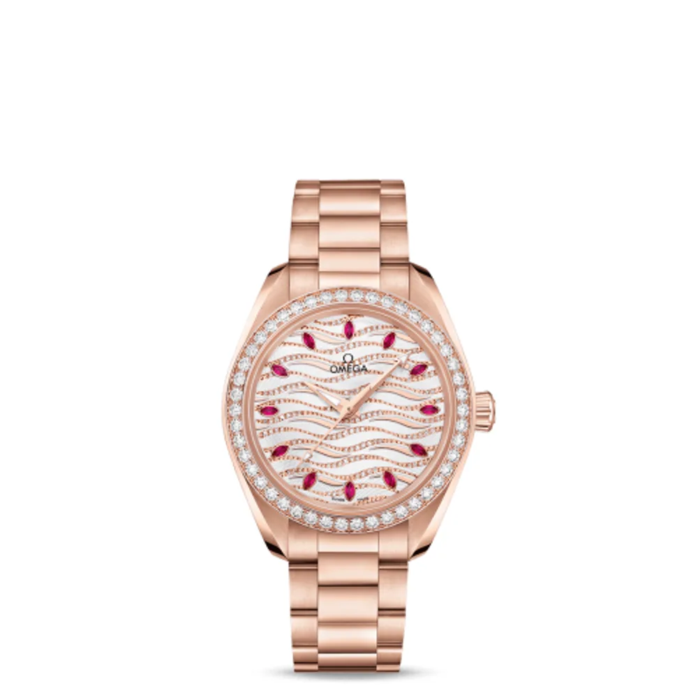 Omega Seamaster Aqua Terra 150M Master Chronometer 34 Sedna Gold / Diamond / Wave Ruby / Bracelet