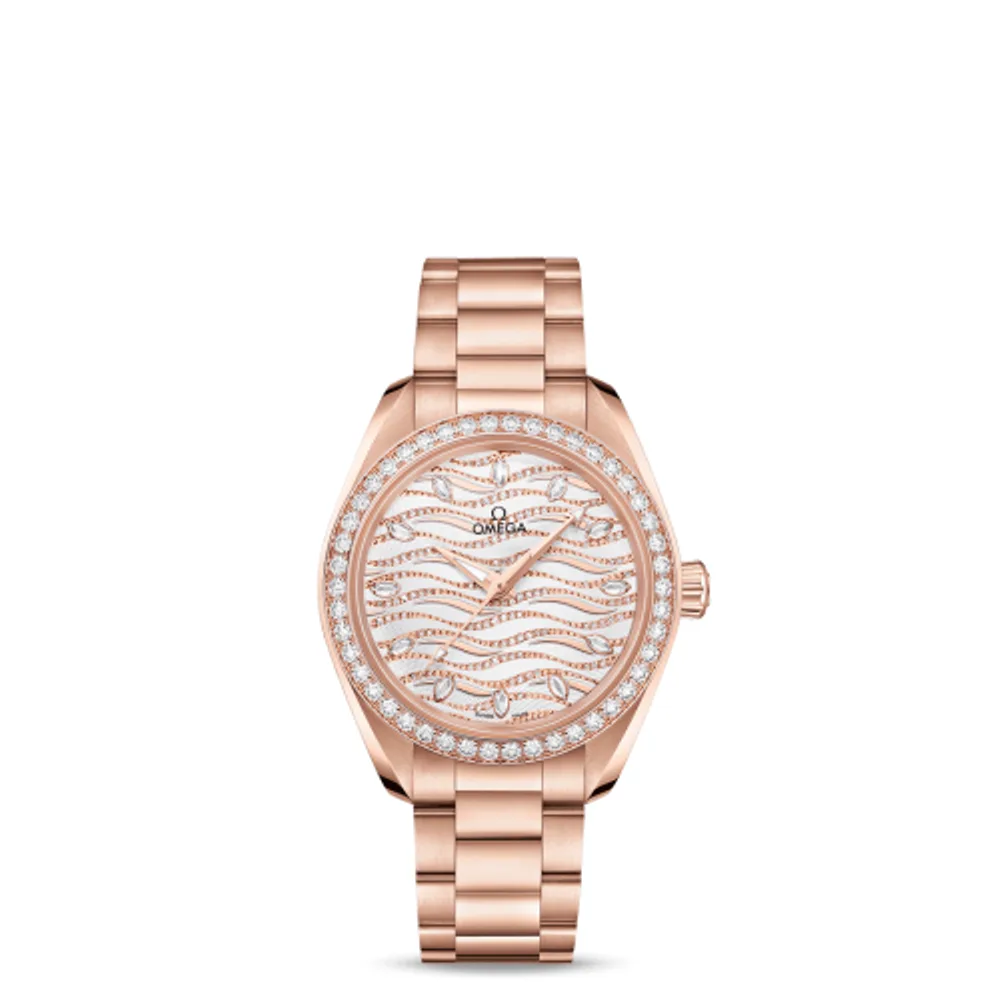 Omega Seamaster Aqua Terra 150M Master Chronometer 34 Sedna Gold / Diamond / Wave Diamond / Bracelet