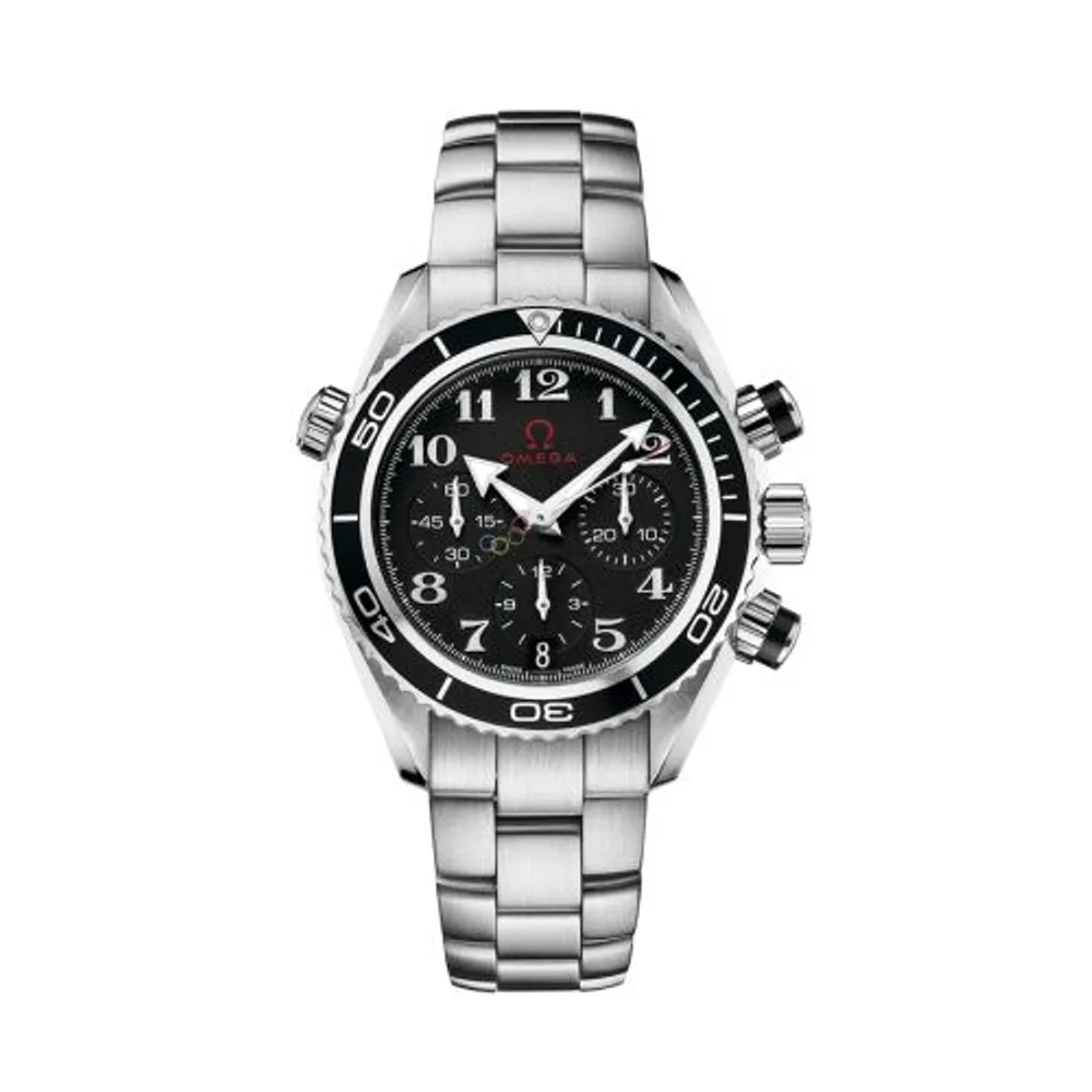Omega Seamaster Planet Ocean 600M Co-Axial 37.5 Chronograph Stainless Steel / Black / Bracelet / Olympic Timeless