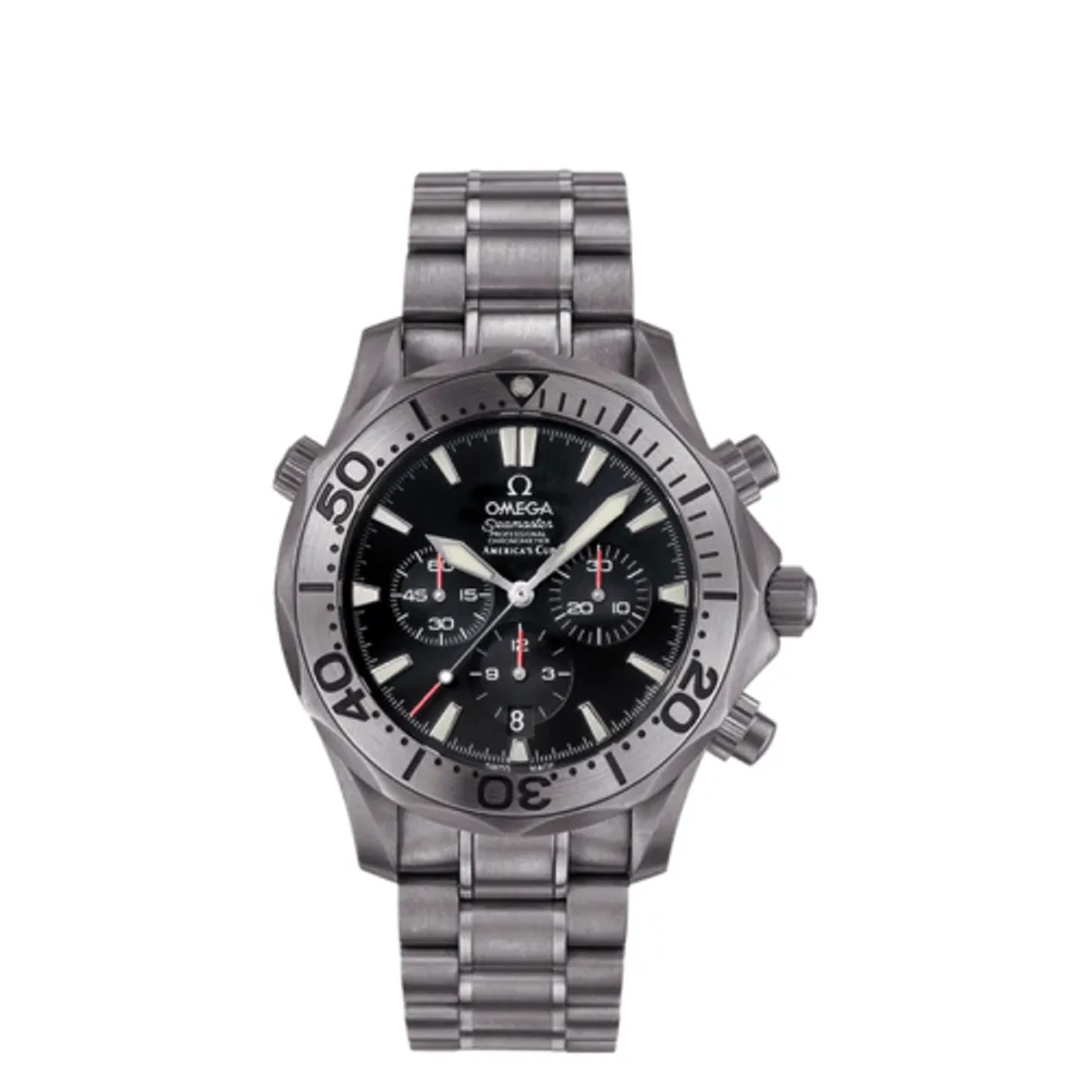 Omega Seamaster Diver 300M Automatic 41.5 Chronograph Titanium / Black / Bracelet / America’s Cup