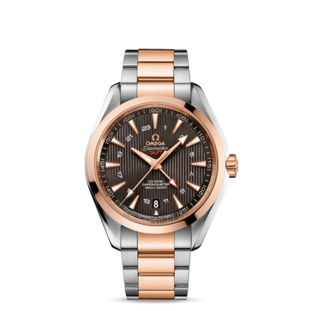 Omega Seamaster Aqua Terra 150M Co-Axial 43 GMT Stainless Steel / Red Gold / Grey / Bracelet
