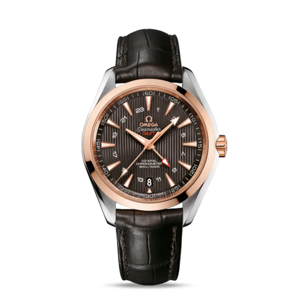 Omega Seamaster Aqua Terra 150M Co-Axial 43 GMT Stainless Steel / Red Gold / Grey / Glauser