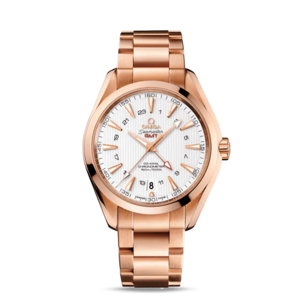 Omega Seamaster Aqua Terra 150M Co-Axial 43 GMT Red Gold / Silver / Bracelet