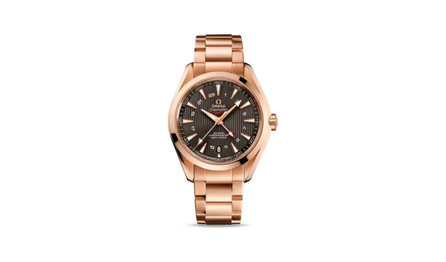 Omega Seamaster Aqua Terra 150M Co-Axial 43 GMT Red Gold / Grey / Bracelet