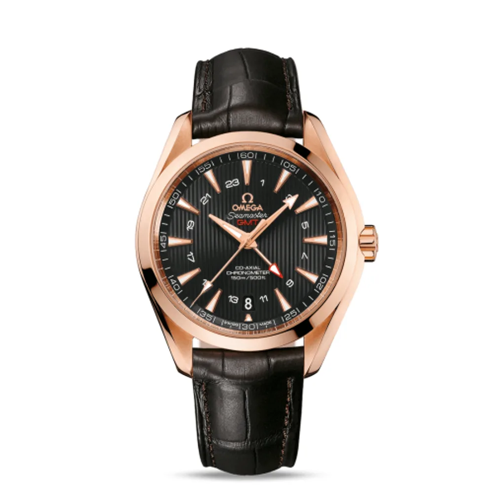 Omega Seamaster Aqua Terra 150M Co-Axial 43 GMT Red Gold / Grey