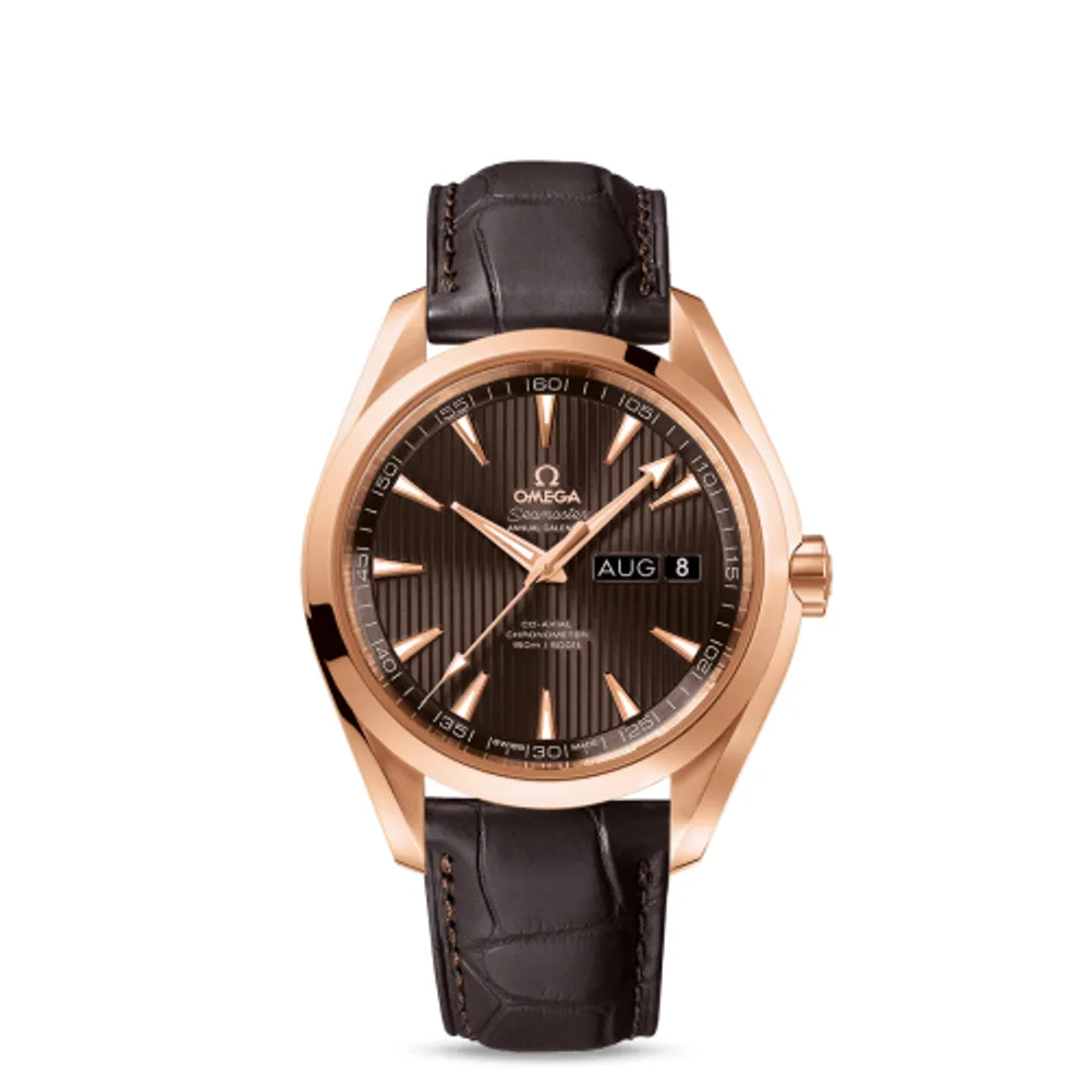 Omega Seamaster Aqua Terra 150M Co-Axial 43 Annual Calendar Red Gold / Grey