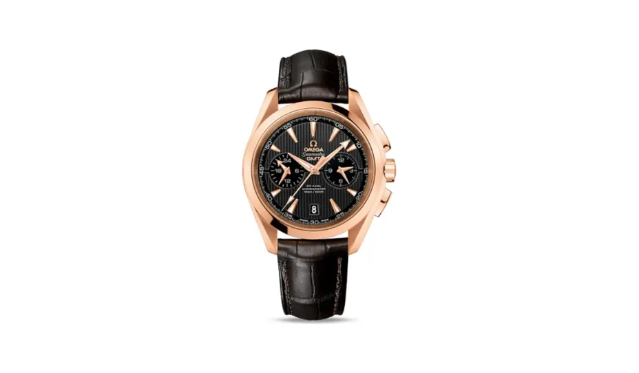 Omega Seamaster Aqua Terra 150M Co-Axial 43 GMT Chronograph Red Gold / Grey