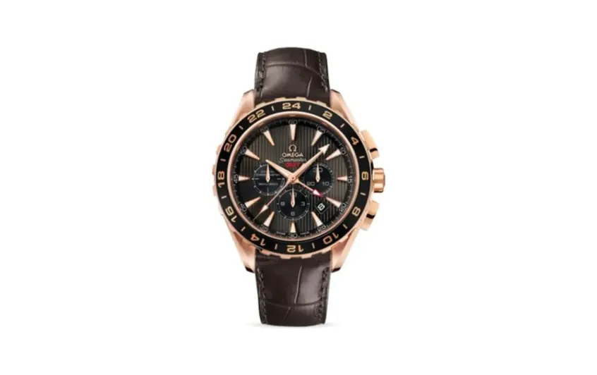 Omega Seamaster Aqua Terra 150M Co-Axial 44 GMT Chronograph Red Gold / Grey