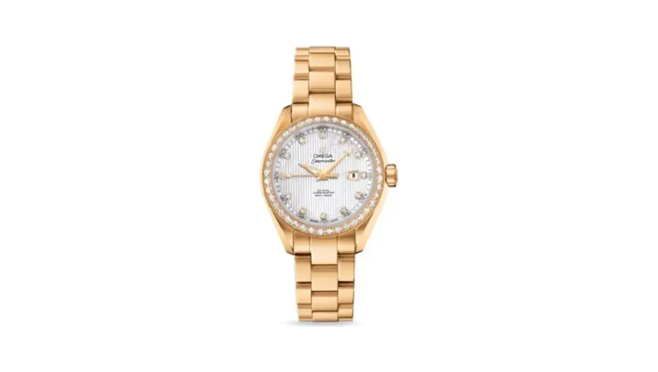 Omega Seamaster Aqua Terra 150M Co-Axial 34 Yellow Gold / Diamond / MOP / Bracelet