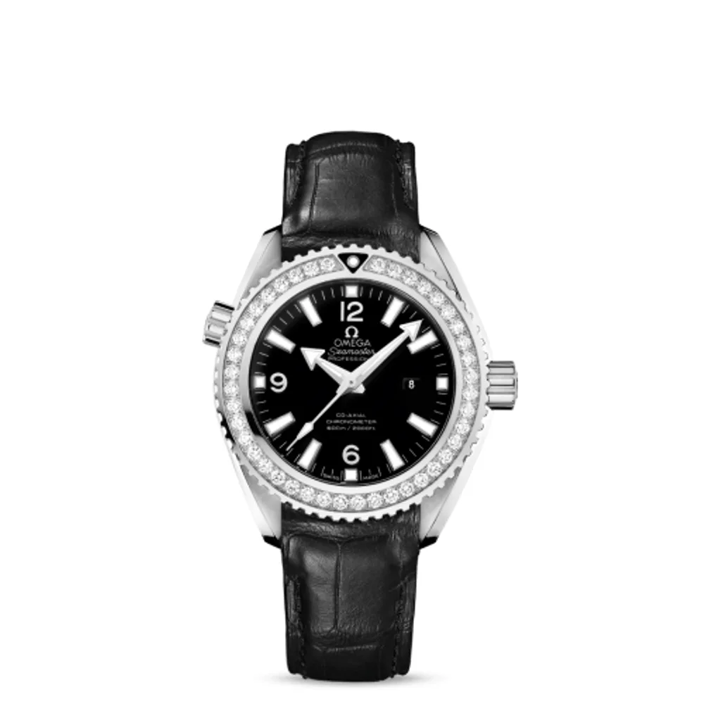 Omega Seamaster Planet Ocean 600M Co-Axial 37.5 Stainless Steel / Diamond / Black / Alligator