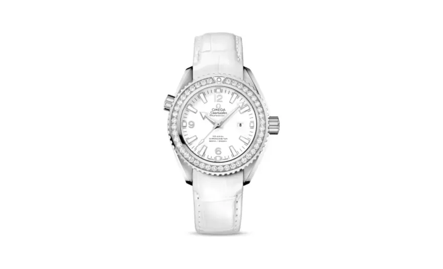 Omega Seamaster Planet Ocean 600M Co-Axial 37.5 Stainless Steel / Diamond / White / Alligator
