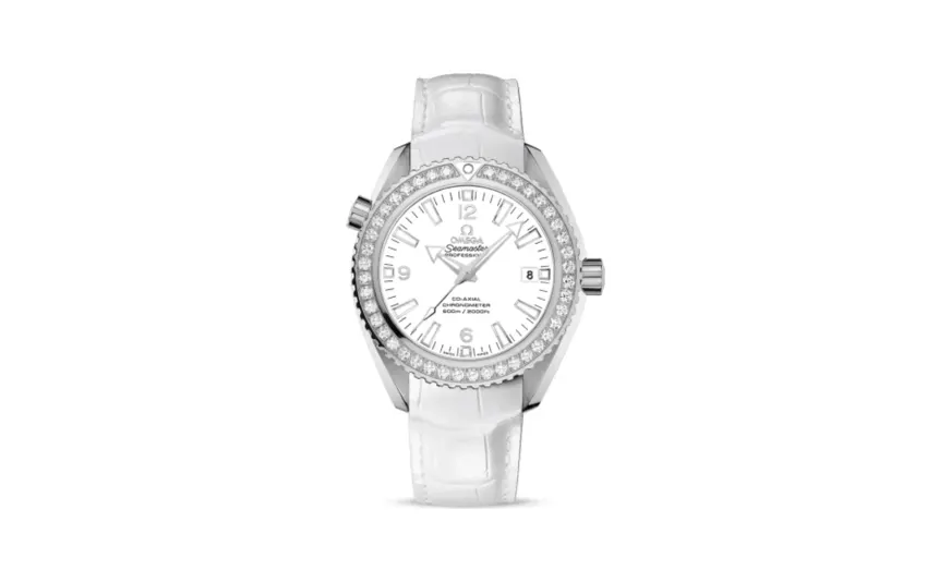 Omega Seamaster Planet Ocean 600M Co-Axial 42 Stainless Steel / Diamond / White / Alligator