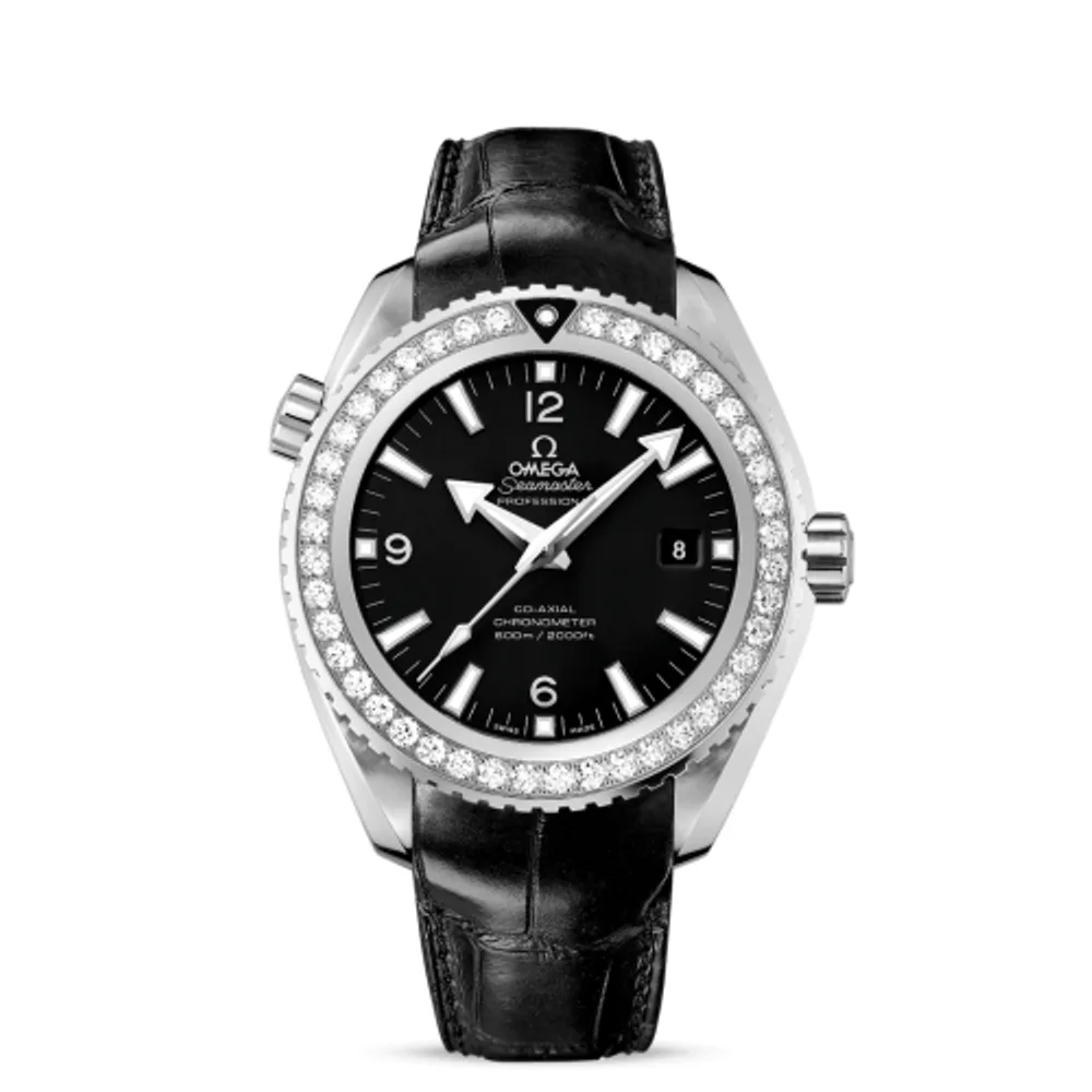 Omega Seamaster Planet Ocean 600M Co-Axial 45.5 Stainless Steel / Diamond / Black / Alligator