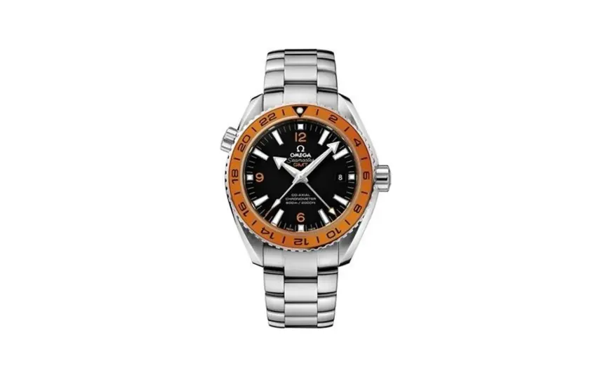 Omega Seamaster Planet Ocean 600M Co-Axial 43.5 GMT Stainless Steel / Orange Numerals / Bracelet