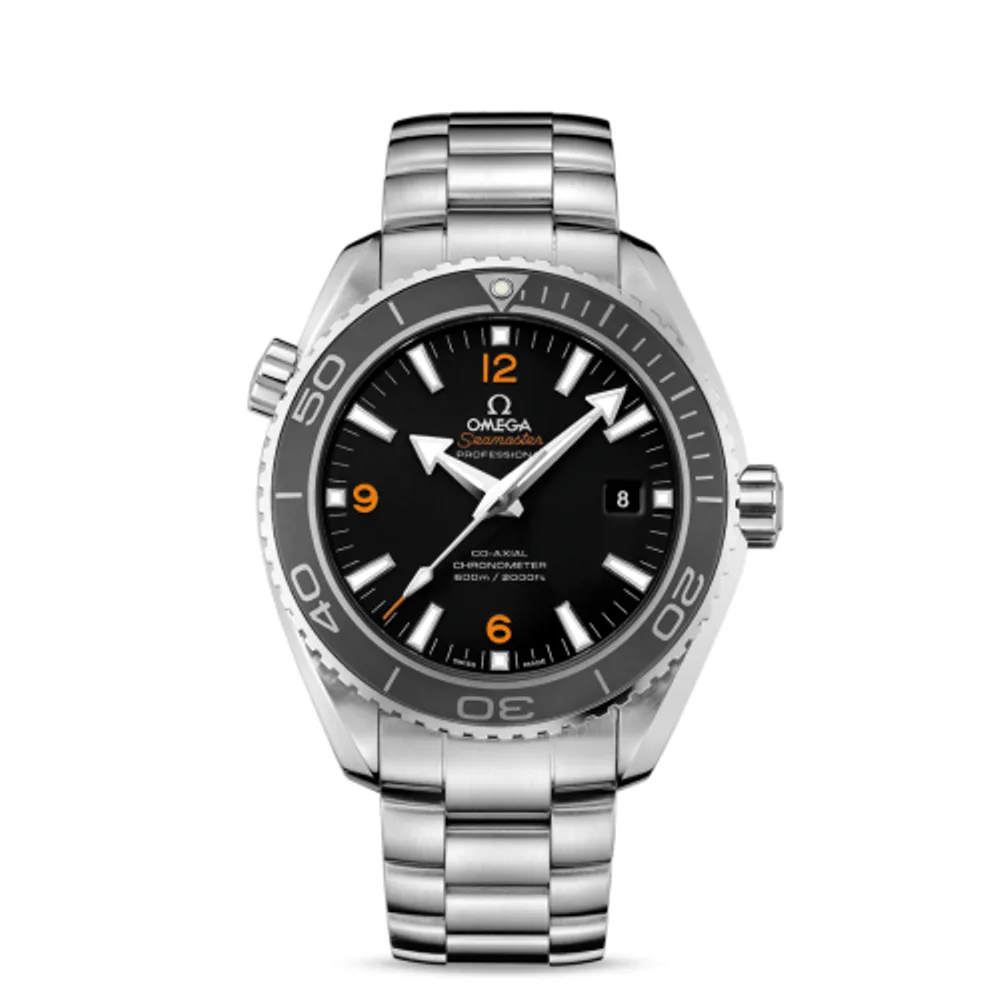 Omega Seamaster Planet Ocean 600M Co-Axial 45.5 Stainless Steel / Orange Numerals / Bracelet