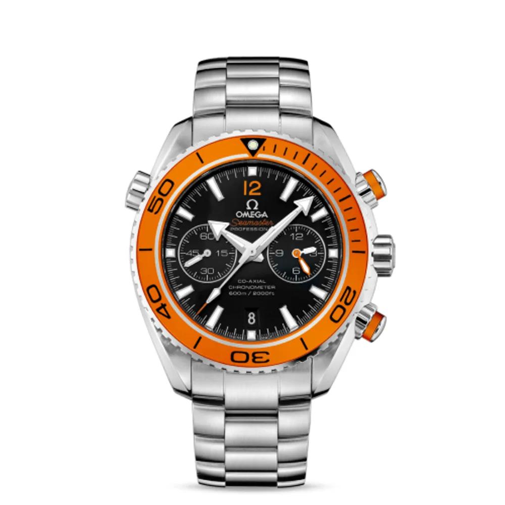 Omega Seamaster Planet Ocean 600M Co-Axial 45.5 Chronograph Stainless Steel / Orange / Bracelet