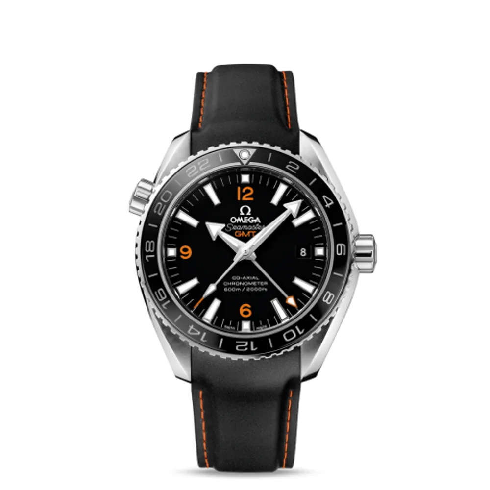 Omega Seamaster Planet Ocean 600M Co-Axial 43.5 GMT Stainless Steel / Orange Numerals / Rubber