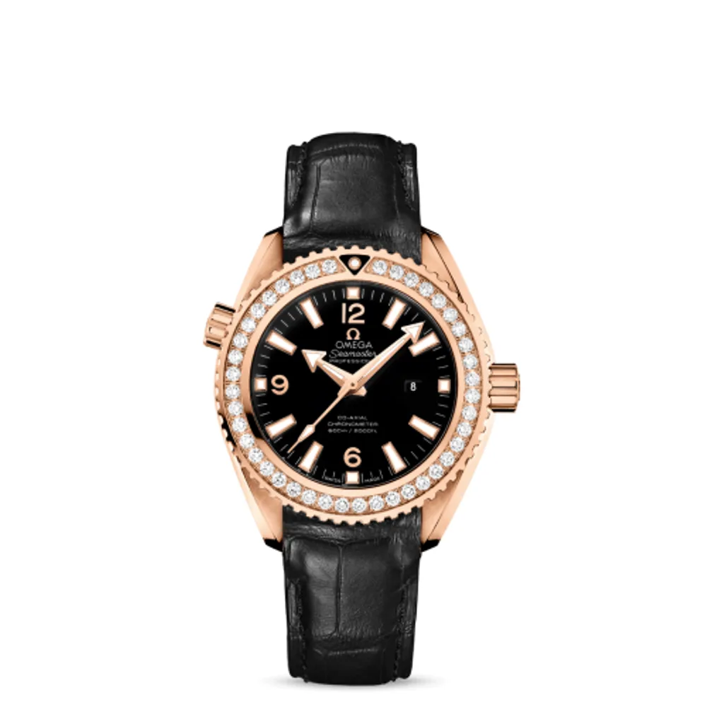 Omega Seamaster Planet Ocean 600M Co-Axial 37.5 Red Gold / Diamond / Alligator