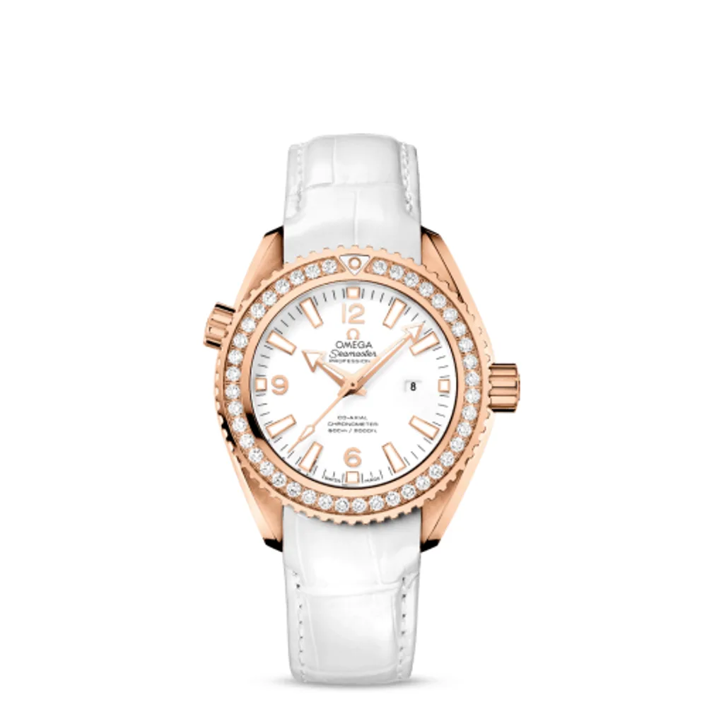 Omega Seamaster Planet Ocean 600M Co-Axial 37.5 Red Gold / Diamond / White / Alligator