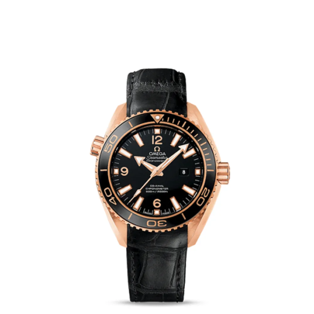 Omega Seamaster Planet Ocean 600M Co-Axial 37.5 Red Gold / Black / Alligator