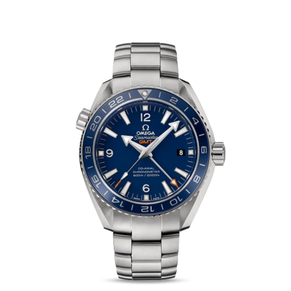 Omega Seamaster Planet Ocean 600M Co-Axial 43.5 GMT Titanium / Blue / Bracelet