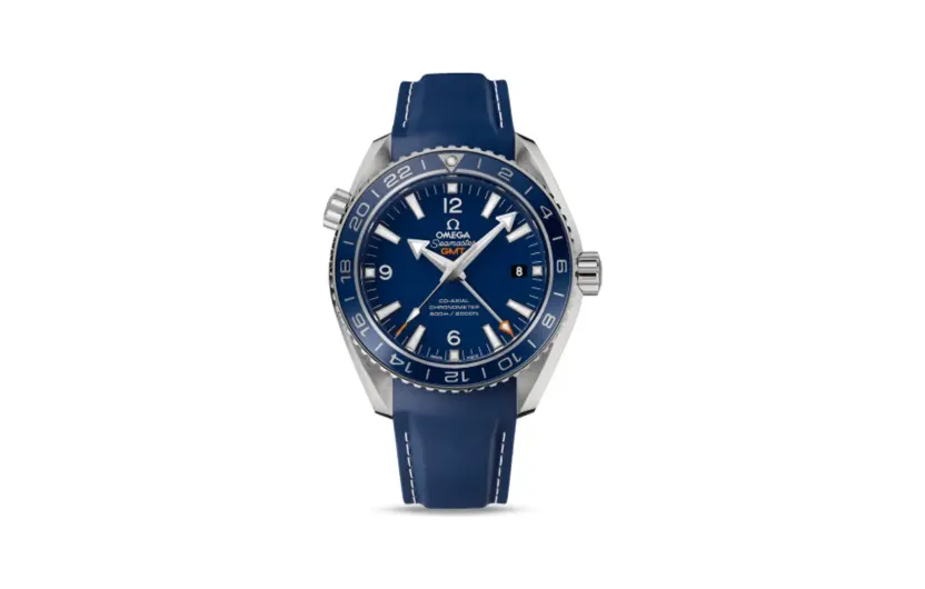 Omega Seamaster Planet Ocean 600M Co-Axial 43.5 GMT Titanium / Blue / Rubber