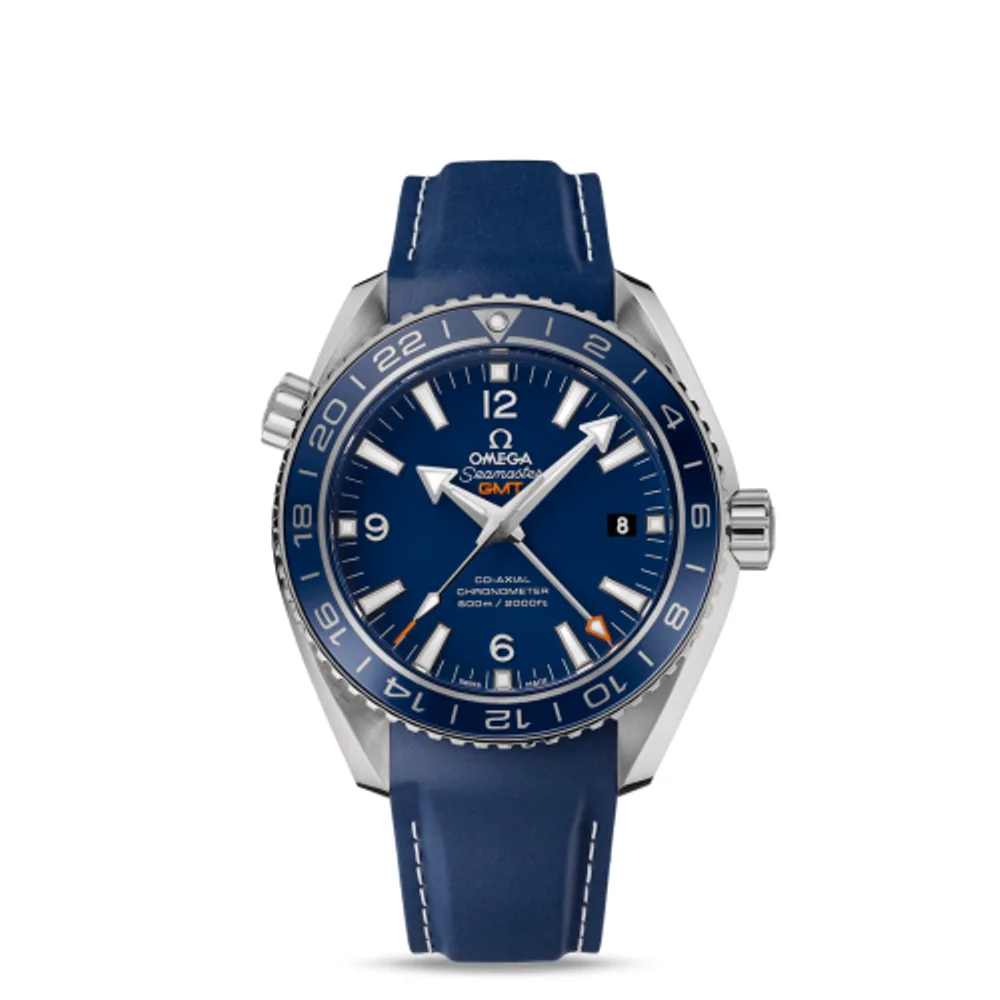 Omega Seamaster Planet Ocean 600M Co-Axial 43.5 GMT Titanium / Blue / Rubber