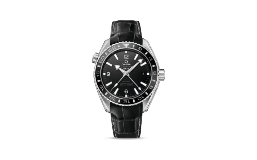 Omega Seamaster Planet Ocean 600M Co-Axial 43.5 GMT Platinum / Diamond / Black / Alligator