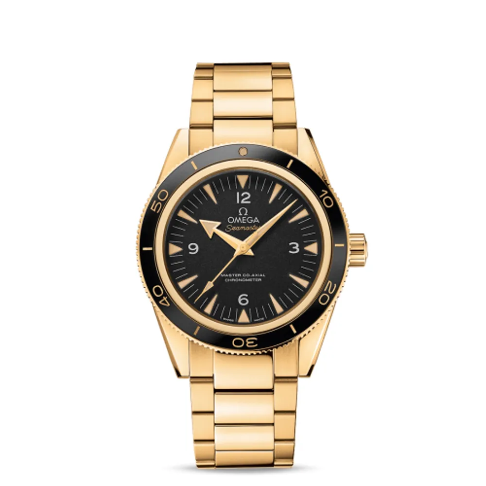 Omega Seamaster 300 Master Co-Axial Yellow Gold / Black / Bracelet