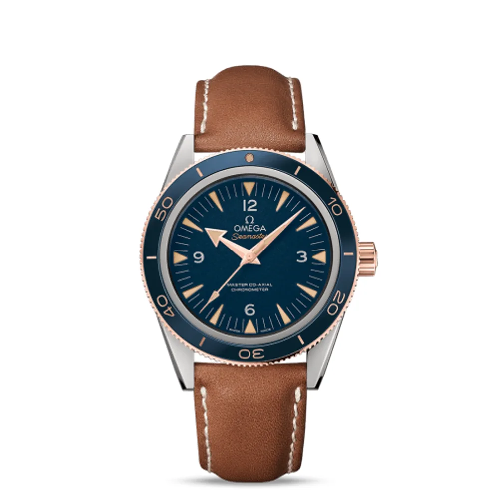 Omega Seamaster 300 Master Co-Axial Titanium / Sedna Gold / Blue / Strap