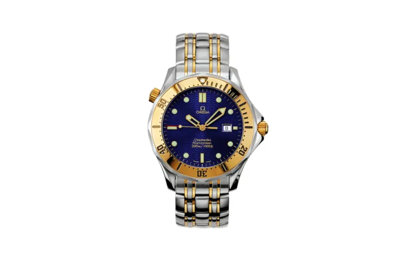 Omega Seamaster Diver 300M Quartz 41 Stainless Steel / Yellow Gold / Blue / Bracelet
