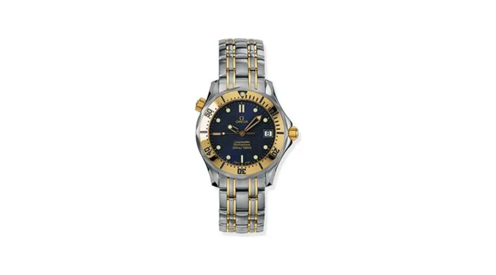 Omega Seamaster Diver 300M Quartz 36.25 Stainless Steel / Yellow Gold / Blue / Bracelet