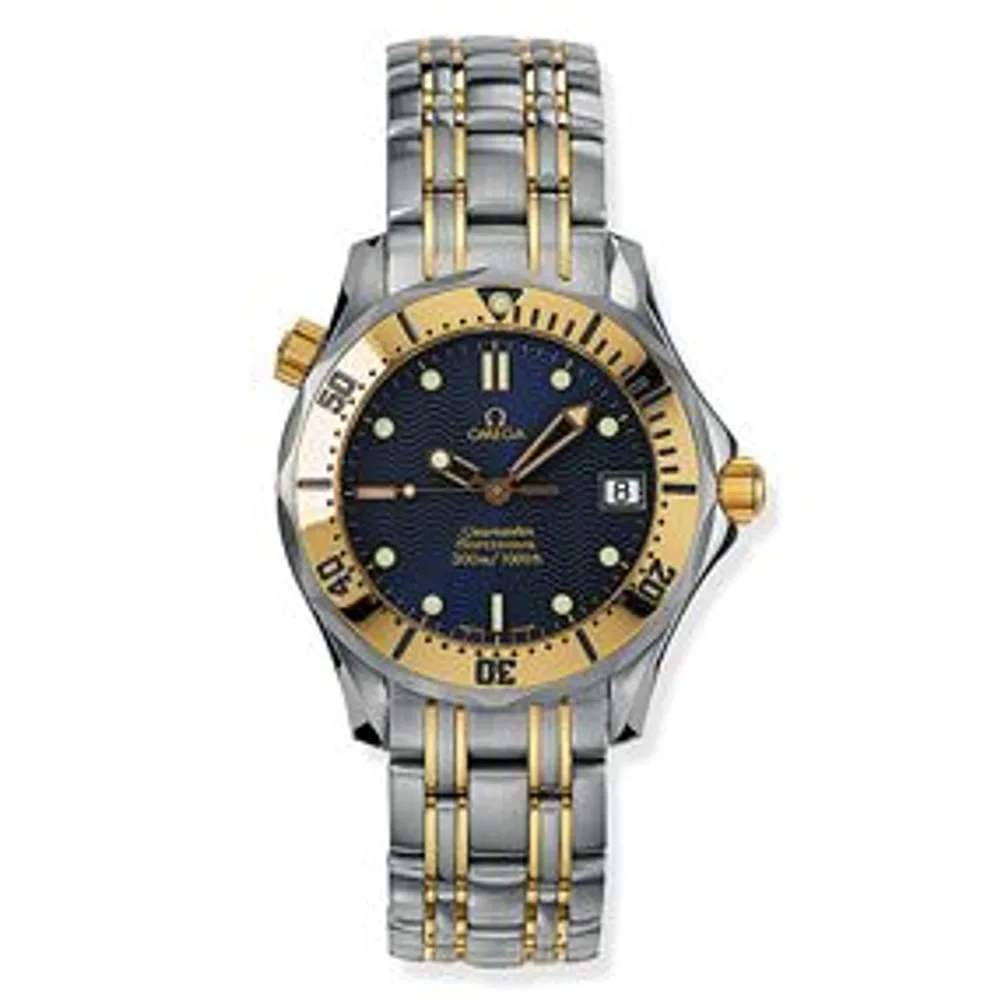 Omega Seamaster Diver 300M Quartz 36.25 Stainless Steel / Yellow Gold / Blue / Bracelet