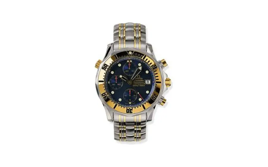Omega Seamaster Diver 300M Automatic 41.5 Chronograph Stainless Steel / Yellow Gold / Blue / Bracelet