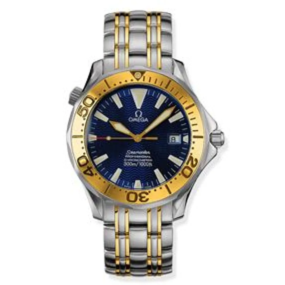 Omega Seamaster Diver 300M Automatic 41 Stainless Steel / Yellow Gold / Blue / Bracelet
