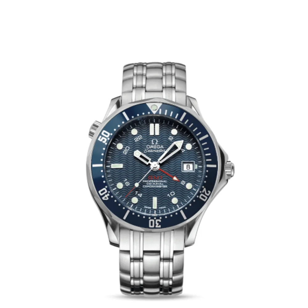 Omega Seamaster Diver 300M Co-Axial 41 GMT Stainless Steel / Blue / Bracelet / SBS