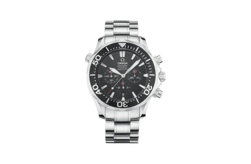 Omega Seamaster Diver 300M Automatic 41.5 Chronograph Stainless Steel / Black / Bracelet / America's Cup