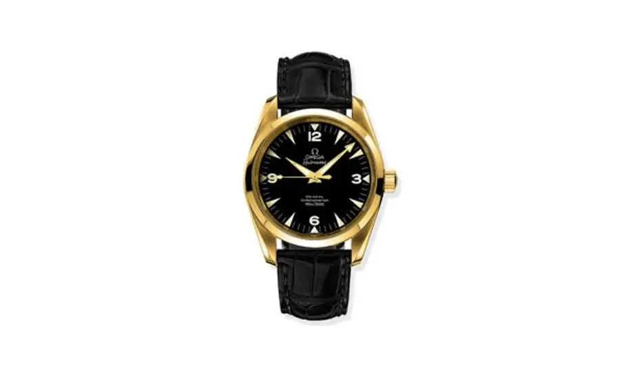 Omega Seamaster Aqua Terra 150M Co-Axial 39.2 Railmaster Yellow Gold / Black Alligator